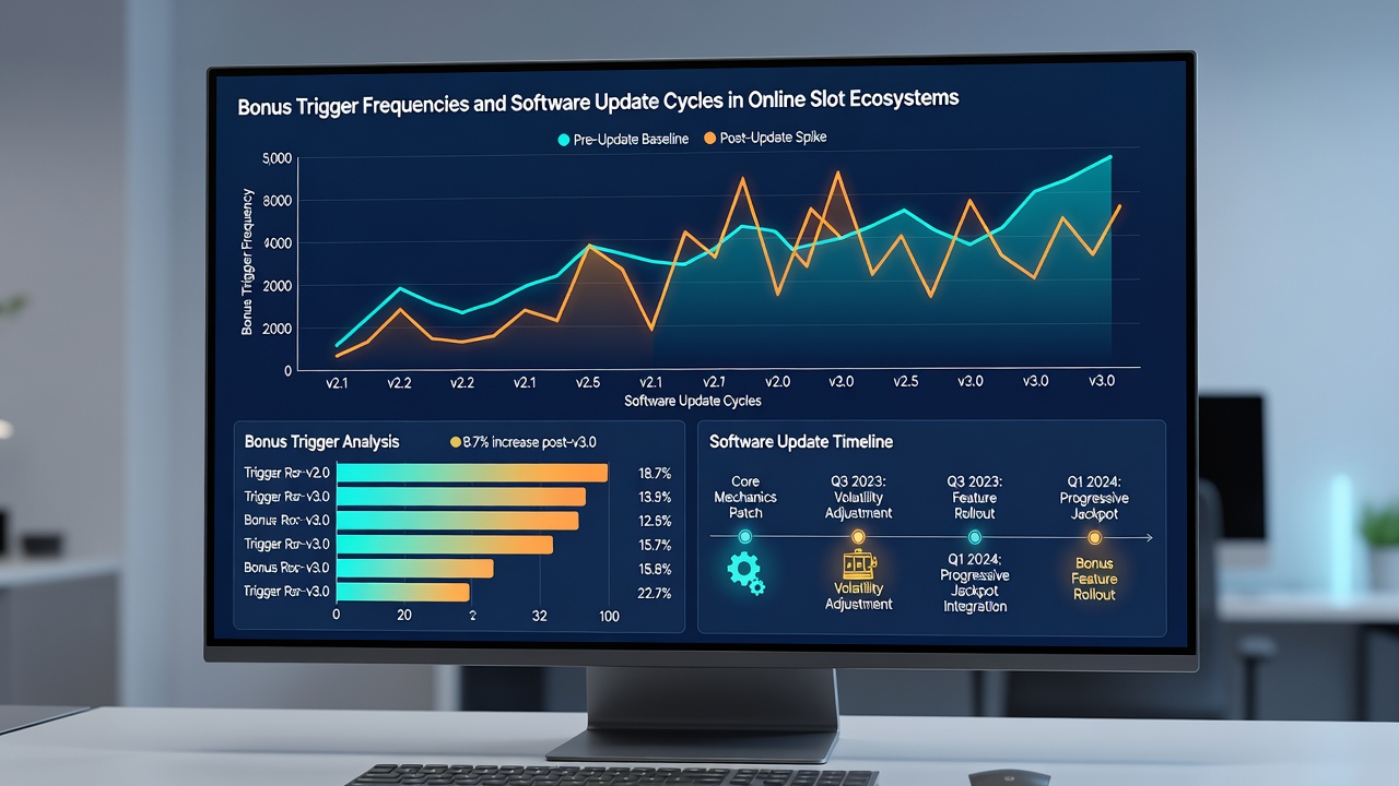 Analytics dashboard displaying slot bonus frequency data post software update