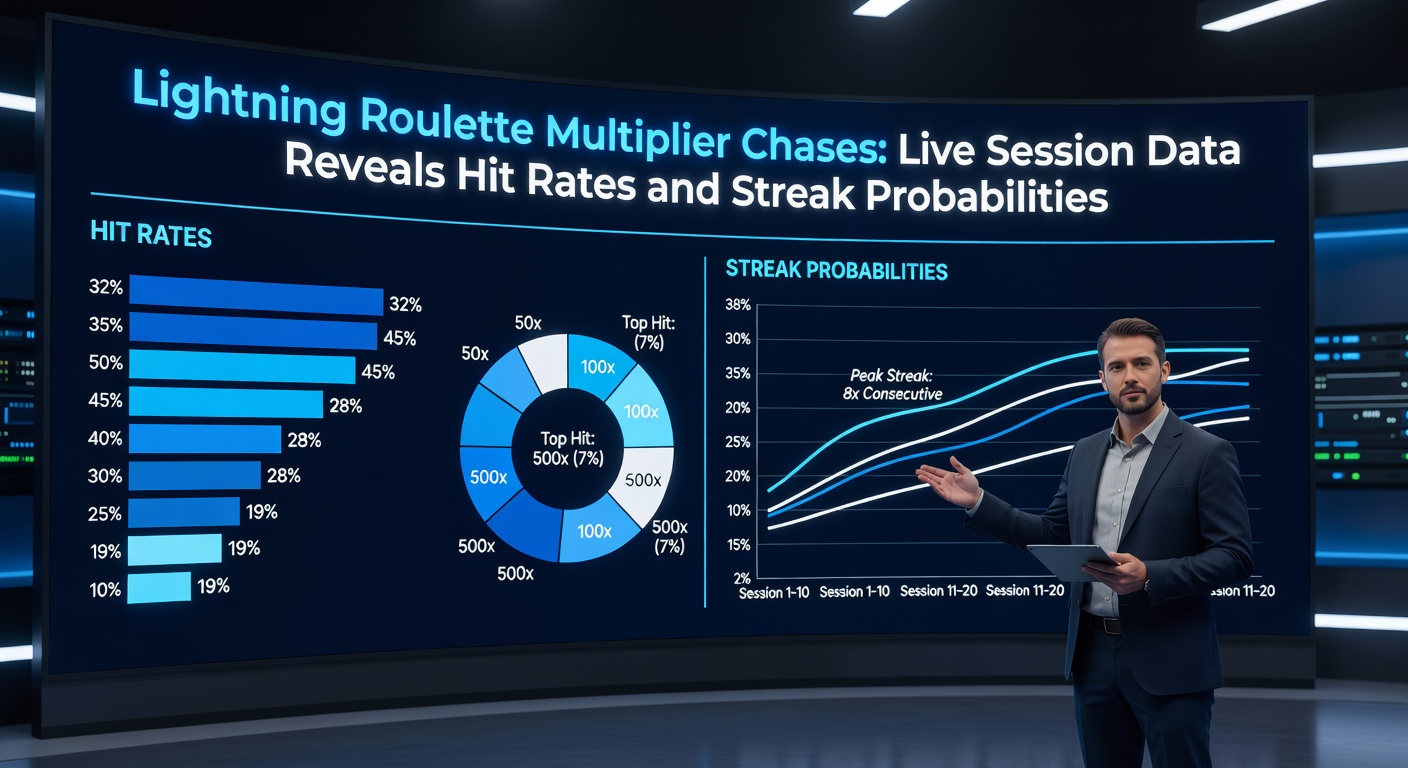 Close-up chart displaying Lightning Roulette multiplier distribution from live data, with bars showing 50x to 500x frequencies across thousands of spins