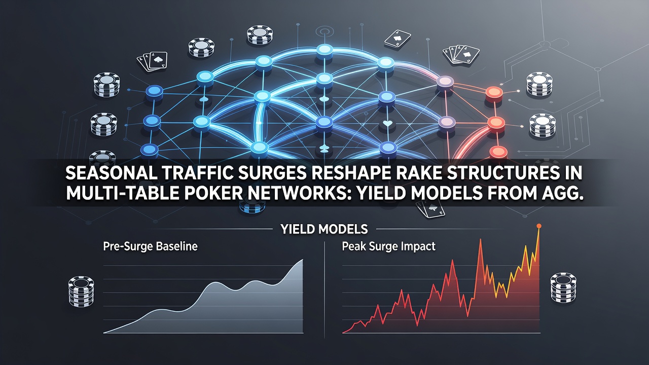 Yield model graphs comparing rake performance during peak and off-peak traffic periods in poker networks